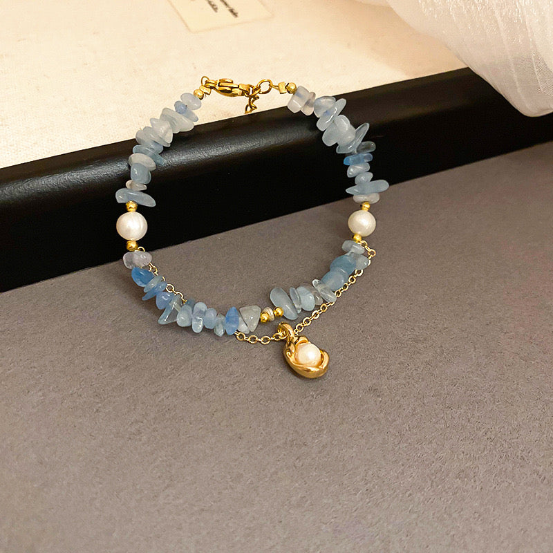 Aquamarine bracelet &necklace