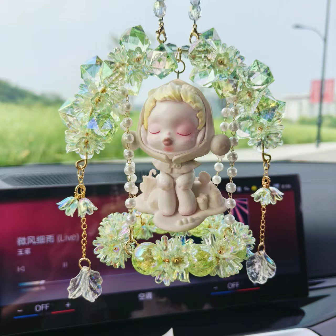 Crystal doll car pendant