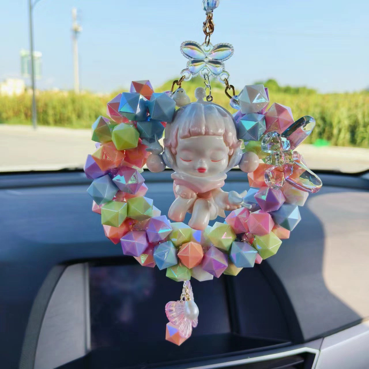 Crystal doll car pendant