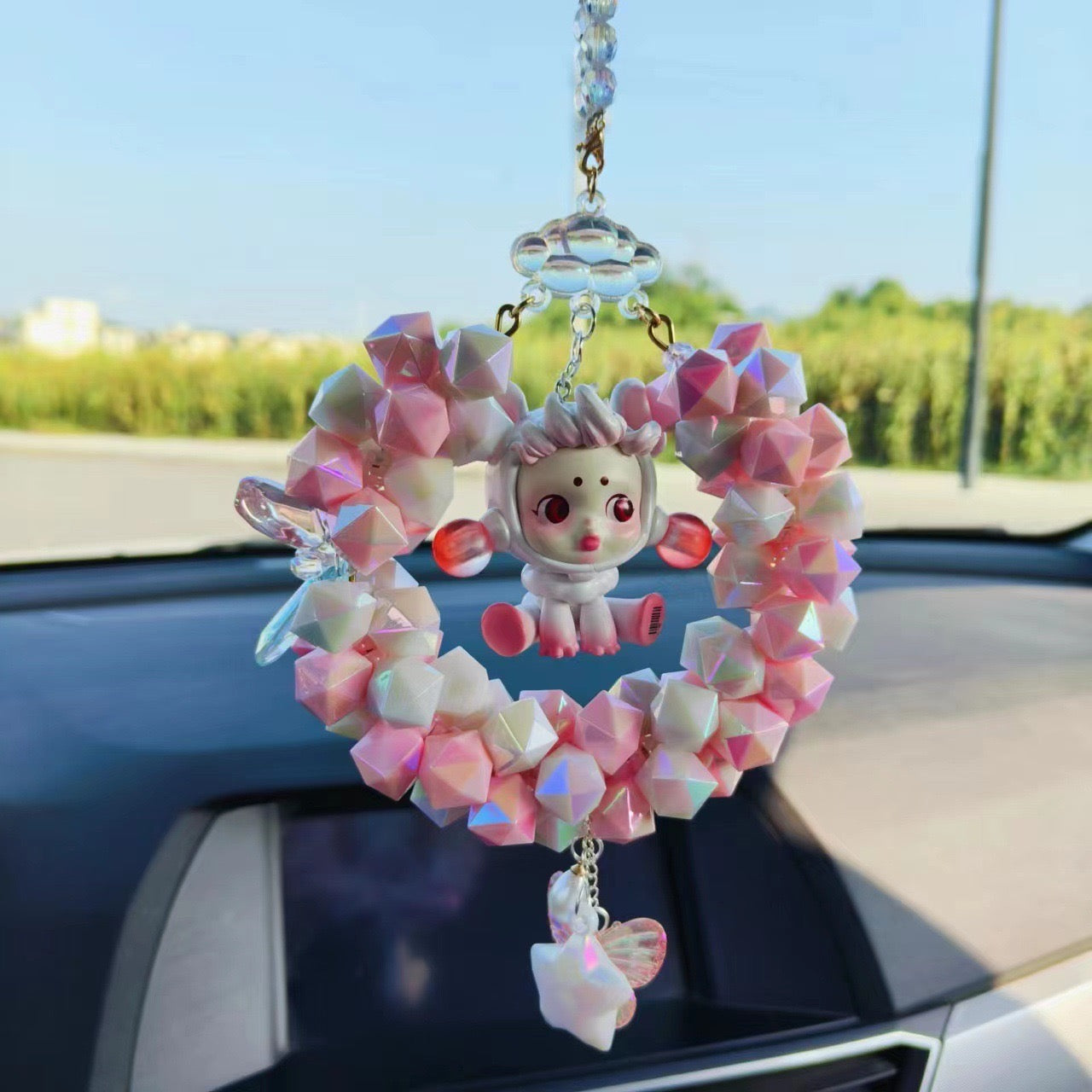 Crystal doll car pendant