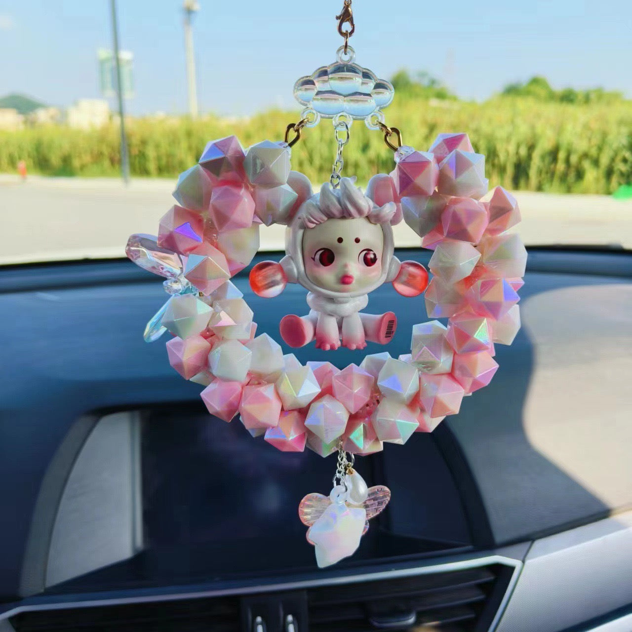 Crystal doll car pendant