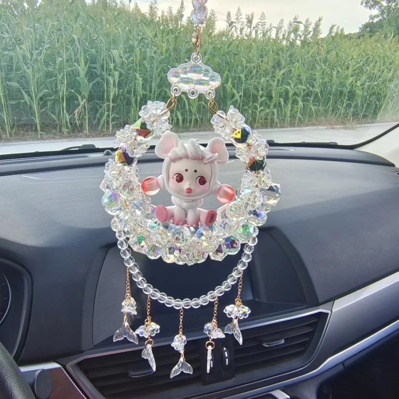 Crystal doll car pendant