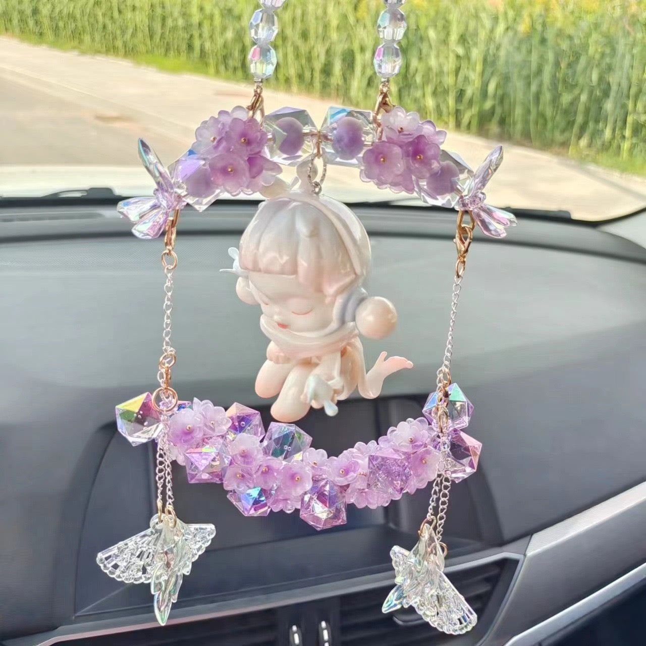 Crystal doll car pendant