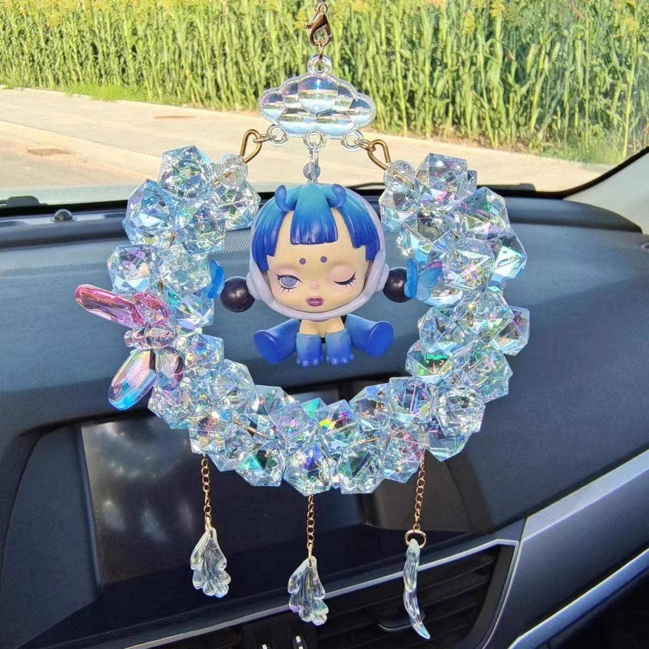 Crystal doll car pendant