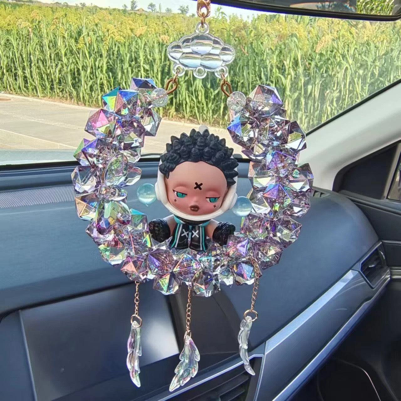 Crystal doll car pendant