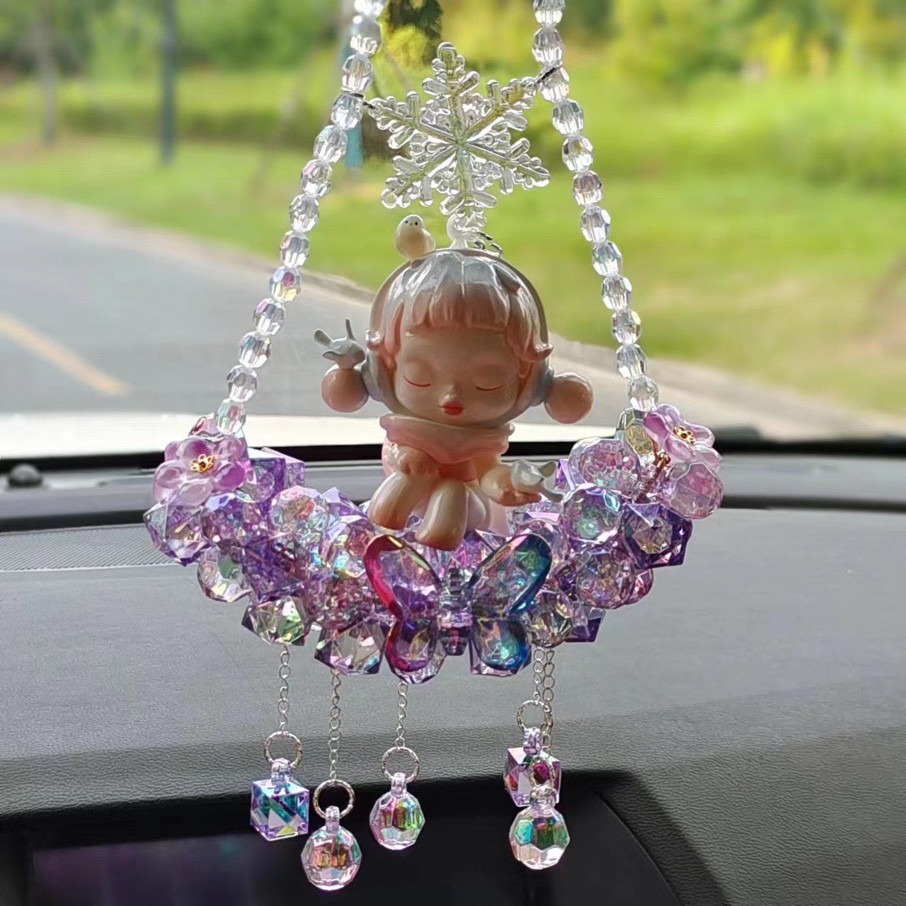 Crystal doll car pendant